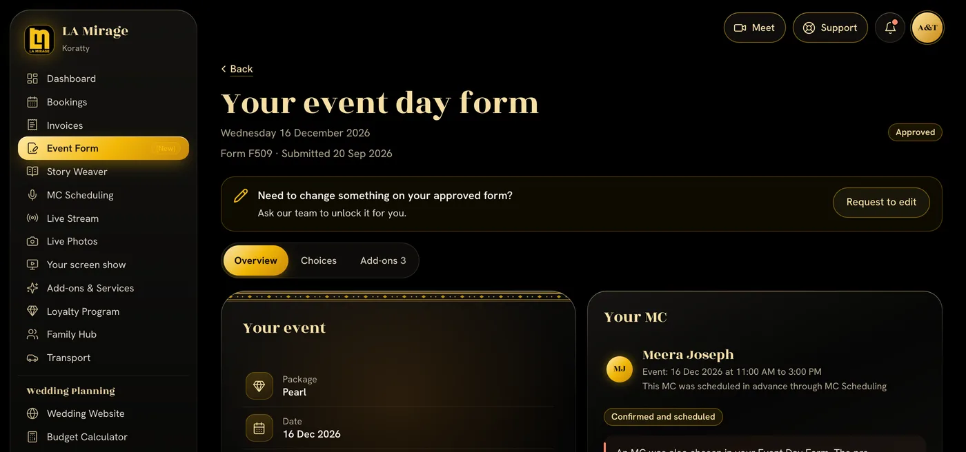 lamirage.co — eventform