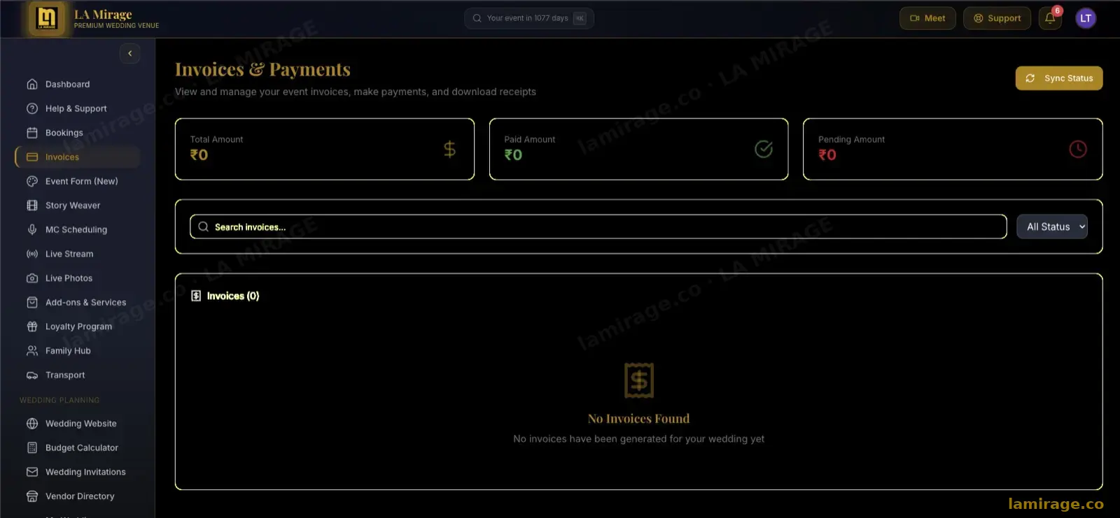 Invoices & Payments — lamirage.co