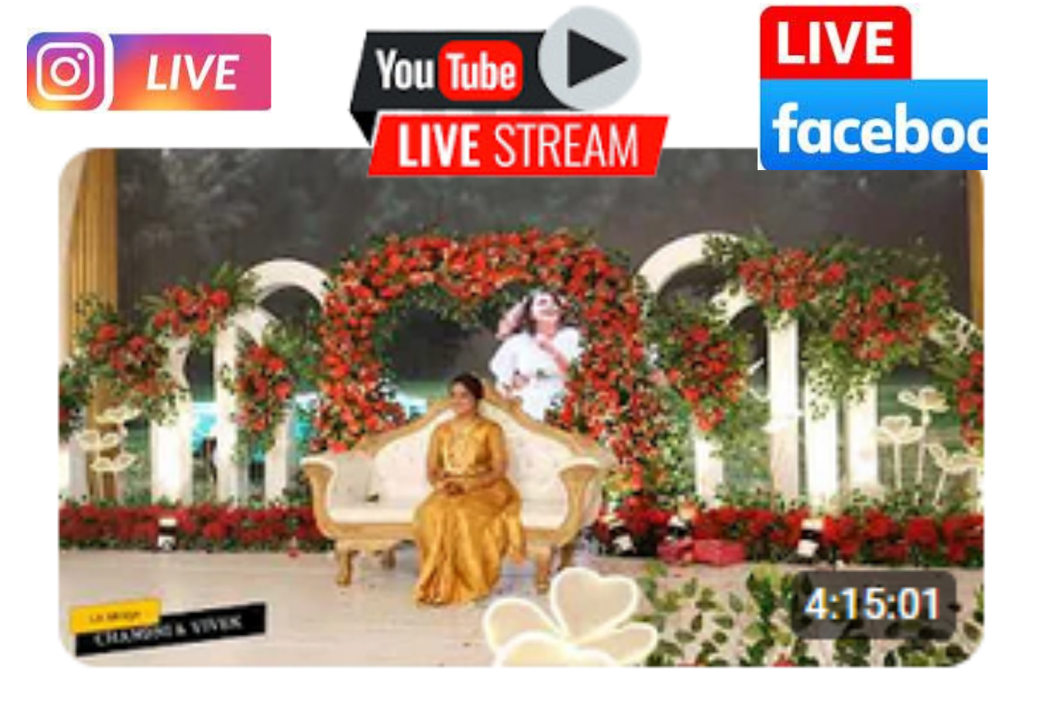 wedding live streaming with multi camera - best wedding hall in kerala - a mirage koratty